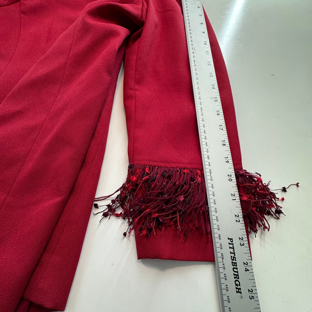 Laura Henson Vintage Red Full Zip Blazer Jacket Women's 16 - Picture 8 of 10